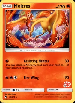 Moltres - 38/214 (#46 Charizard Stamped) Promo - Pokemon Battle Academy LP - Image 1