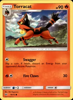 Torracat 16/73 Common - Pokemon Shining Legends LP - Image 1