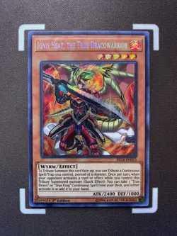 Ignis Heat, the True Dracowarrior - FIGA-EN053 - Secret Rare 1st Edition Yugioh - Image 1
