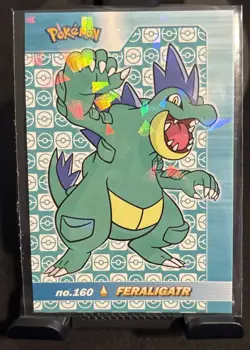 Rare Pokemon Shiny Full Art #160 Feraligatr Low Pop Cracked Ice Holo Card ⭐ - Image 1