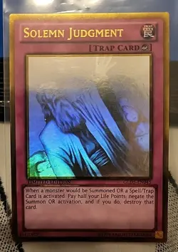 Soleman Judgement GLD5-EN045 - Gold Ghost Rare - Limited Ed - LP - YuGiOh Card - Image 1