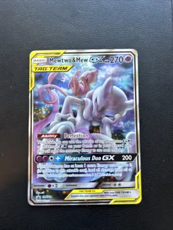 #3 Mewtwo & Mew GX SM191 Black Star Promo 2019 Alt Art Holo Pokemon Card TCG HP - Image 1