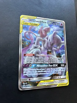 #3 Mewtwo & Mew GX SM191 Black Star Promo 2019 Alt Art Holo Pokemon Card TCG HP - Image 3