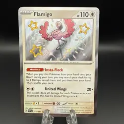 Flamingo 211/091 Shiny Rare Holo Paldean Fates Pokemon TCG Card Near Mint NM - Image 1