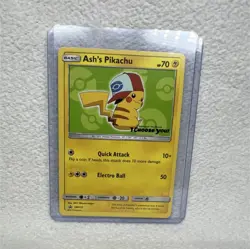 Pokemon Ash's Pikachu SM112 Promo Card SM Set Quick Attack Electro Ball - Image 1