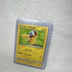 Pokemon Ash's Pikachu SM112 Promo Card SM Set Quick Attack Electro Ball - Image 2