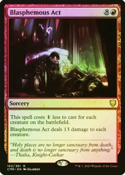 X 1 Blasphemous Act FOIL NM-M CMR 162 MTG Magic The Gathering - Image 1
