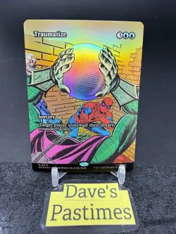 Traumatize Borderless Poster FOIL NM Marvel Spiderman MTG MAGIC THE GATHERING - Image 1