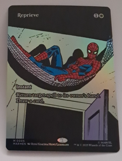 Reprieve Borderless Poster FOIL NM Marvel Spiderman MTG MAGIC THE GATHERING - Image 1
