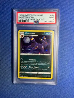 2021 Pokemon Swsh Black Star Promo #129 Umbreon-Holo PSA 9 Mint - Image 1