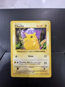 1999 Pokemon Base Set Pikachu 58/102 Shadowless Yellow Cheeks - NM - Image 1