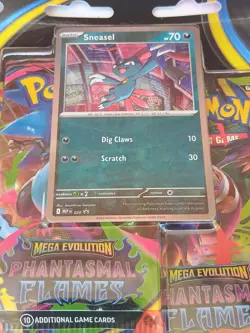 Pokemon TCG Mega Evolution Phantasmal Flames 3 Pack Blister Sneasel And Weavile - Image 2
