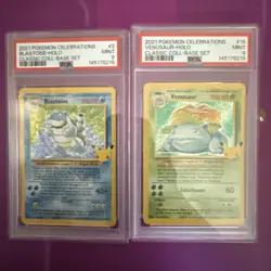 Pokemon 2021 Celebrations Blastoise & Venusaur PSA Mint 9 graded sequential - Image 1