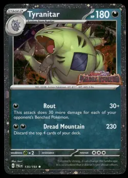 Pokemon TCG Paldea Evolved Tyranitar Cosmos Holo Stamped Promo 135/193 NM - Image 1