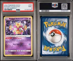 2022 Pokemon TCG Silver Tempest 059 Radiant Alakazam PSA 9 - Image 3