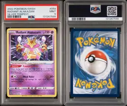 2022 Pokemon TCG Silver Tempest 059 Radiant Alakazam PSA 9 - Image 3