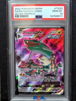 2022 POKEMON SWORD & SHIELD SILVER TEMPEST #TG20 FULL ART/RAYQUAZA VMAX PSA 10 - Image 1