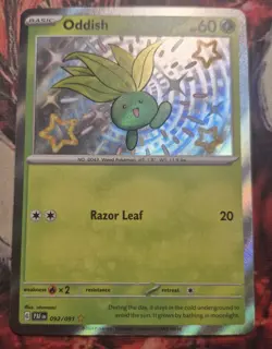 Oddish 092/091 SV: Paldean Fates Holo Shiny Rare Pokemon Near Mint NM - Image 1