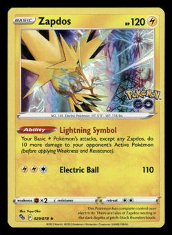 Holo Zapdos 029/078 Rare Pokemon GO Pokemon TCG - Image 1
