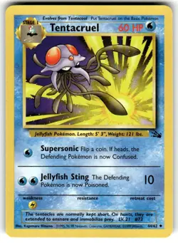 Tentacruel 44/62 Uncommon Fossil Pokemon Unlimited NM - Image 1