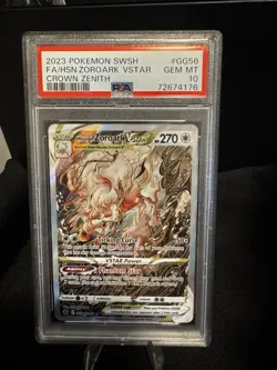 2023 Pokemon Hisuian Zoroark VStar #GG56 Full Art Crown Zenith PSA 10 GEM 💎 - Image 1