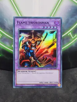 Yugioh Flame Swordsman LOB-EN003 Super Rare 25th Anniversary NM - Image 1