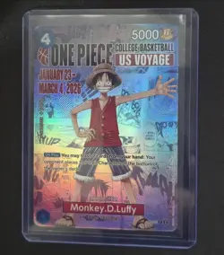 College Basketball Luffy Promo US Voyage One Piece Monkey D. Luffy *CUSTOM CARD* - Image 2