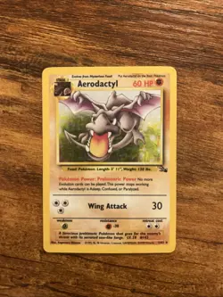 Pokemon TCG Aerodactyl Fossil Holo Card 1/62 Unlimited Rare - Image 1
