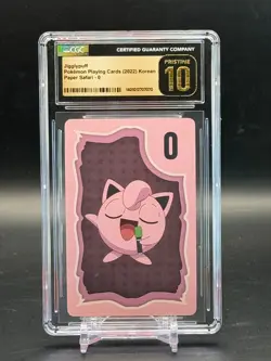 CGC PRISTINE 10 Jigglypuff Pokemon Playing Cards Korean Paper Safari 0 - Image 1