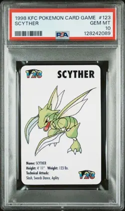PSA 10 GEM MINT Scyther 1998 KFC Pokemon Card Game - Image 1