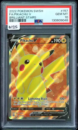 2022 Pikachu V #157 Brilliant Stars PSA 10 Pokemon Card - Image 4