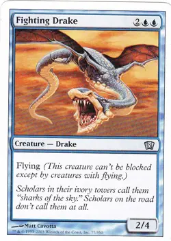 Fighting Drake Eighth Edition Magic the Gathering MTG x1 - Image 1