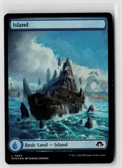 MTG Modern Horizons 3 Island (305) Full Art Foil x4 NM Land - Image 1