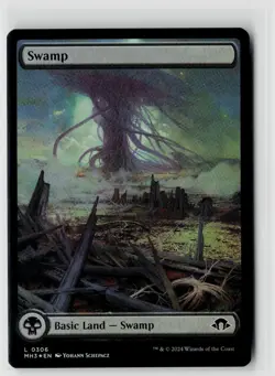 MTG Modern Horizons 3 Swamp (306) Full Art Foil x4 NM Land - Image 1