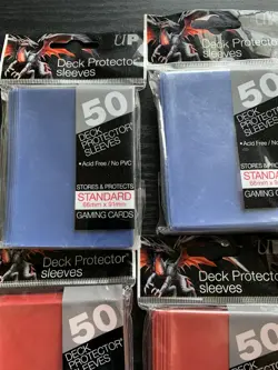 Lot of 8 Four Blue Four Red 50 Deck Protector Sleeves Ultra Pro Standard Size - Image 2