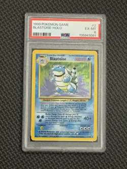 1999 Pokemon Game Holo Rare Blastoise 2/102 PSA 6 - Image 1
