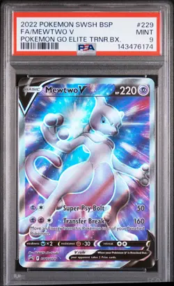 Mewtwo V Pokemon Go Elite Trainer Box Pokemon Swsh Black Star Promo #229 PSA 9 - Image 1