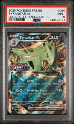 Tyranitar Ex Pokemon Pre En-Prismatic Evolutions Stamped #064 PSA 9 - Image 1