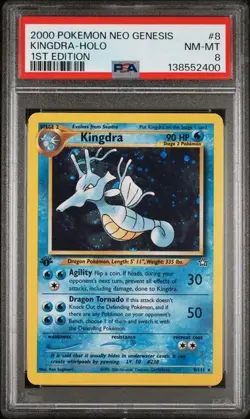 2000 POKEMON NEO GENESIS 1ST EDITION #8 KINGDRA-HOLO PSA 8 - Image 1