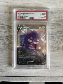 2021 Pokemon SWSH Fusion Strike Gengar V #156/264 PSA 10 - Image 1