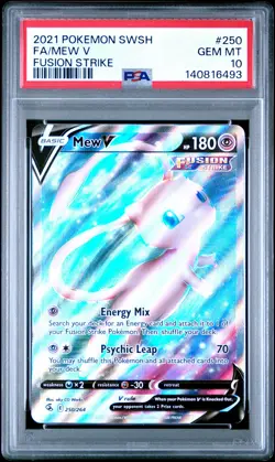 2021 POKEMON SWORD & SHIELD FUSION STRIKE #250 FULL ART/MEW V PSA 10 - Image 1