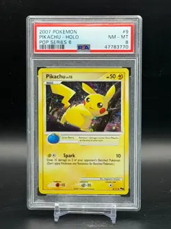 PSA 8 NM-MT Pikachu Pop Series 6 Holo Rare 2007 Pokemon 9/17 - Image 1