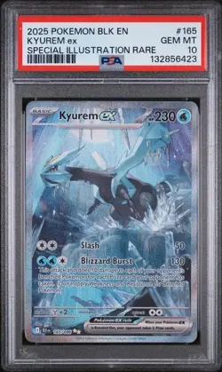PSA 10 GEM MINT Kyurem ex Black Bolt SIR 2025 Pokemon Holo 165/086 - Image 1