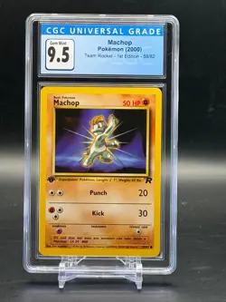 CGC 9.5 Gem Mint Machop Team Rocket 1st Edition Pokemon 59/82 - Image 1