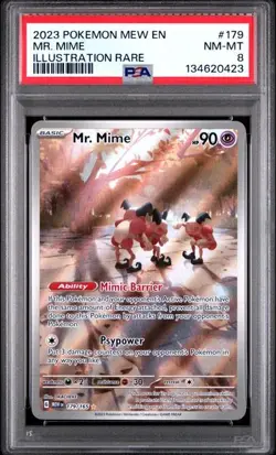 PSA 8 NM-MT Mr. Mime 151 English Illustration Rare Full Art Holo Pokemon 179/165 - Image 1