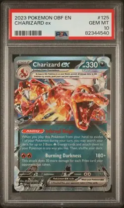 PSA 10 GEM MINT Charizard EX Obsidian Flames Ultra Rare Holo Pokemon 125/197 - Image 1