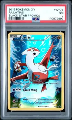PSA 7 NM Latias Full Art Holo Black Star Promos 2015 Pokemon XY XY78 - Image 1