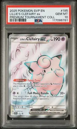 PSA 10 GEM MINT Lillie's Clefair ex SVP Promo 2025 Pokemon Holo SVP195 - Image 1