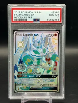 PSA 10 GEM MINT Zygarde GX Hidden Fates Full Art Holo 2019 Pokemon SM SV65 - Image 1