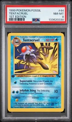 PSA 8 NM-MT Tentacruel Fossil 1st Edition 1999 Pokemon WOTC 44/62 - Image 1
